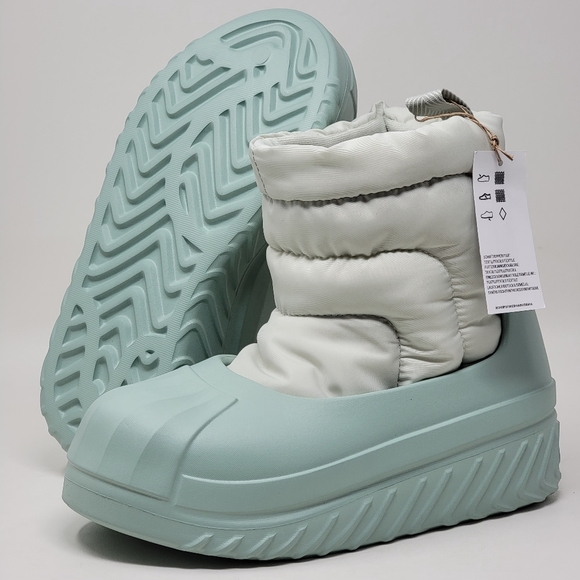 Adidas Women's Size 5.5 AdiFOM Superstar Winter Boot Linen Green IG2161 New - Picture 1 of 12